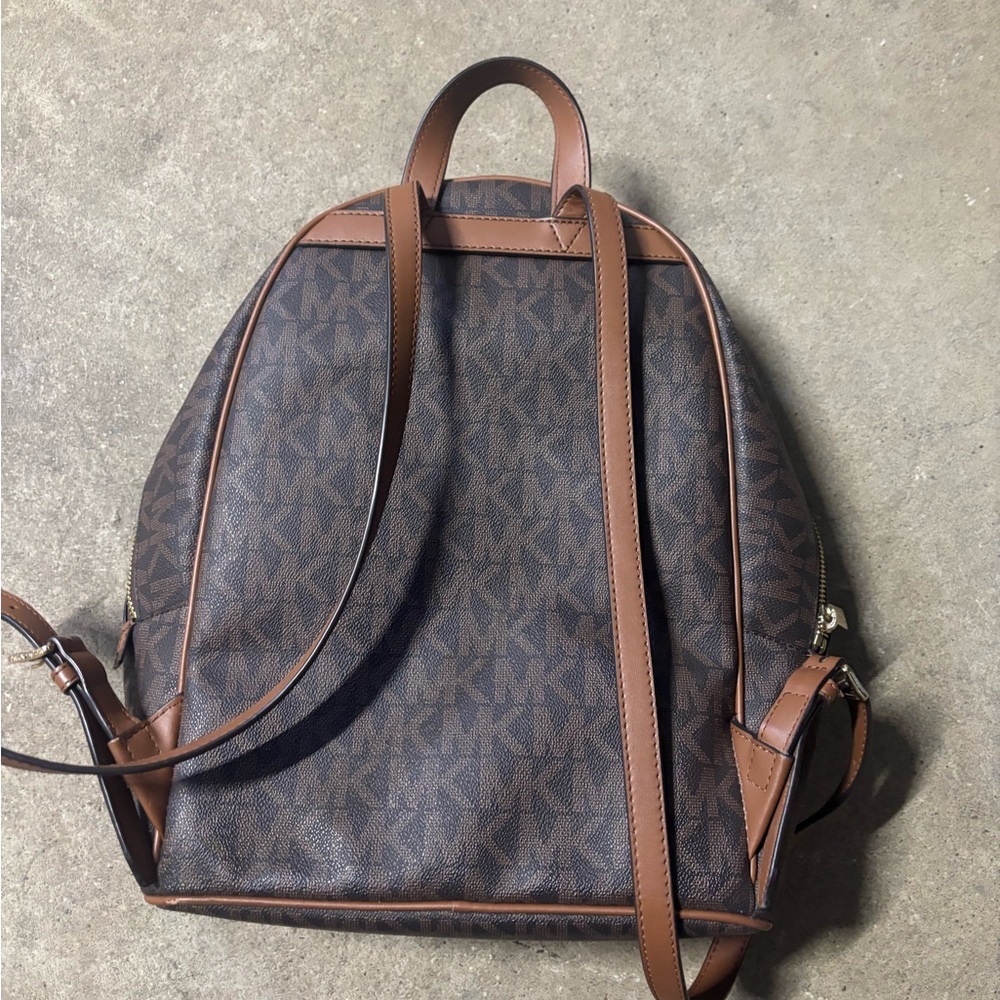 Michael Kors Dark Brown Backpack with Gold Chain - Picture 2 of 4